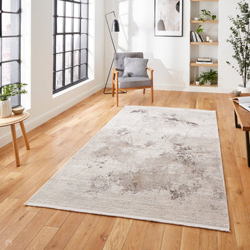 Bellagio 2790 Modern Abstract Marbled Distressed Metallic Shimmer Soft Textured Ultra High-Density Low Profile Short Pile Beige Rug-Think Rugs-Rug Love - The Most Loved Rug Store